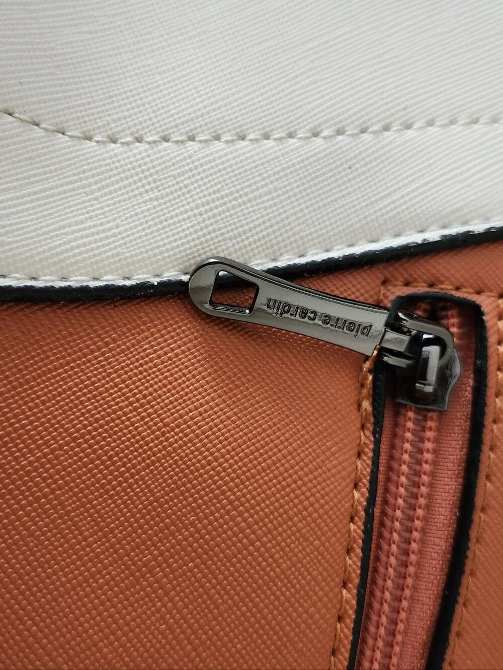 Pierre Cardin Orange and White Structured Satchel